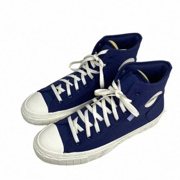 Converse Chuck Taylor High Canvas Navy White Sneakers A04529C Custom Men's Skate - Picture 3 of 10